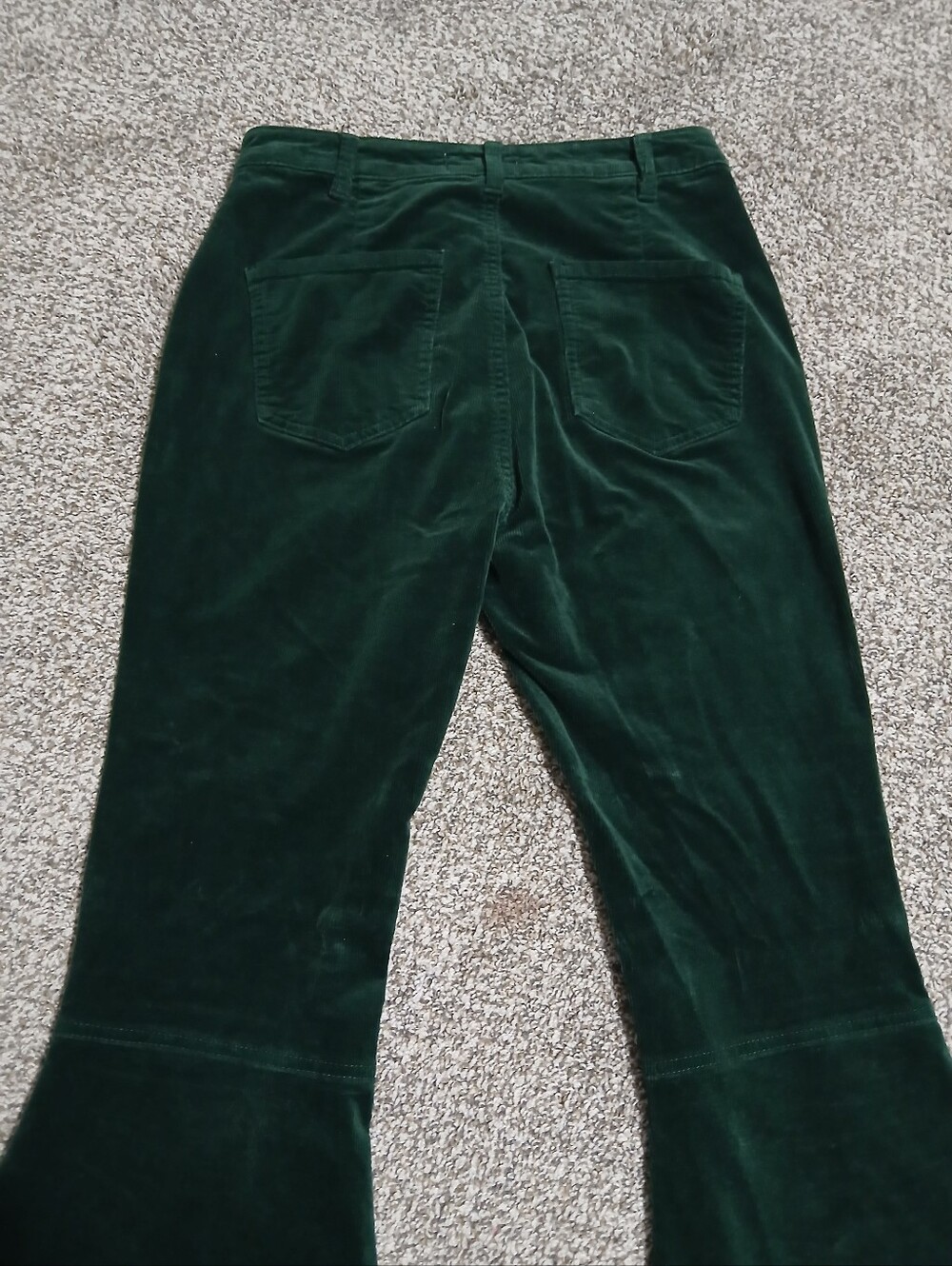 Dark Green Velvet Flared Women's Jeans Size M - Picture 11 of 11